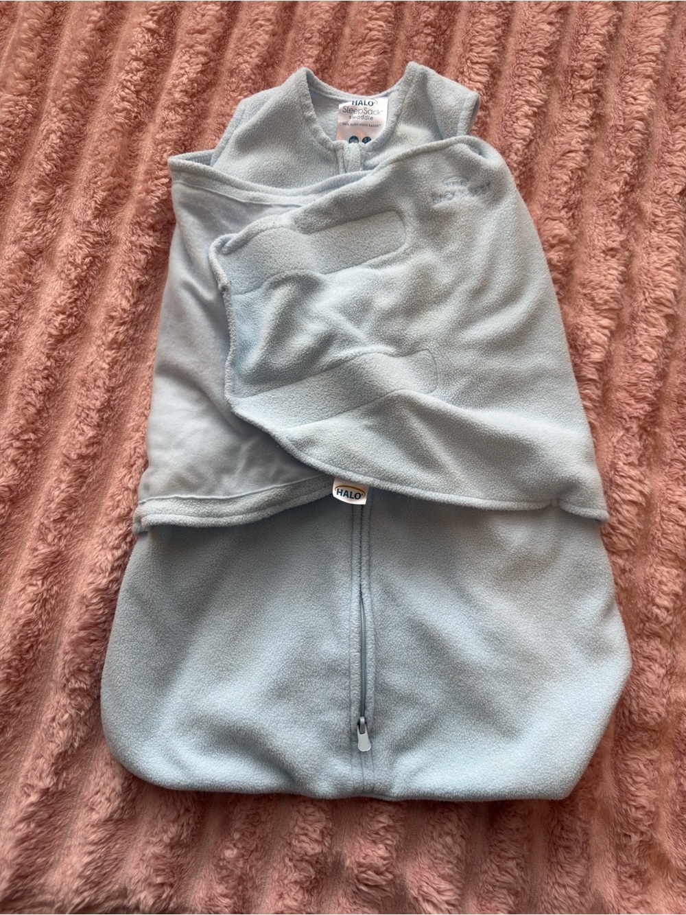 Halo Infant Fleece Sleep Sack Swaddle in Pale Blue 0-3 months